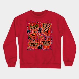 Just Us Chickens - Mola Folk Art Crewneck Sweatshirt